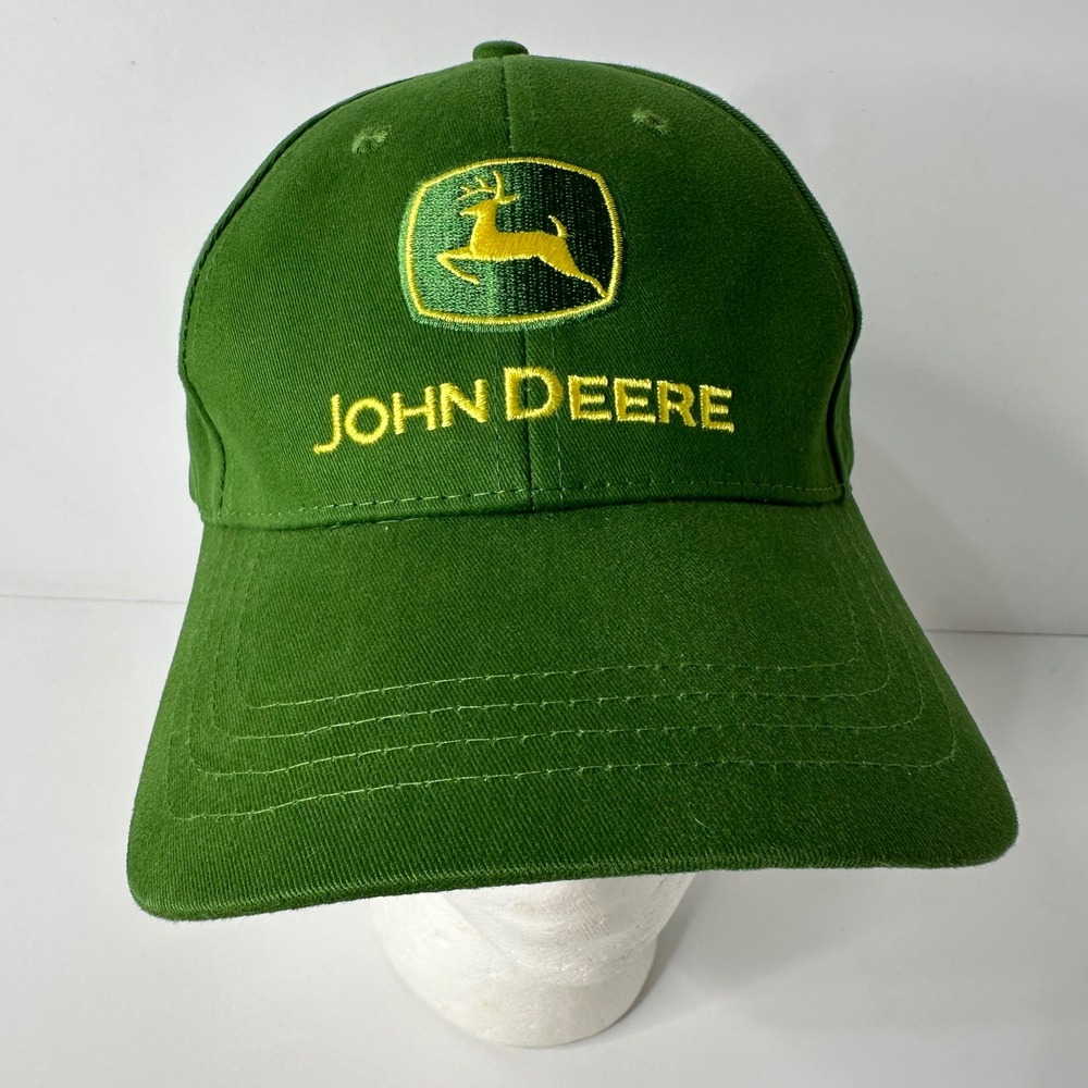 John Deere Cary Francis Strapback Hat Baseball Cap Green Adjustable Dad Farming
